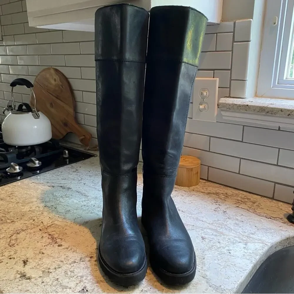Franco Sarto $189 Cosmina Tall Riding Boot Blk- EUC / No box. Sz 6.5